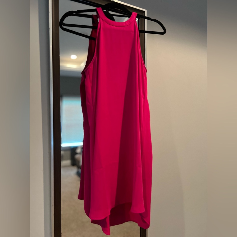 Cynthia Rowley Pink Asymmetrical Halter Sundress